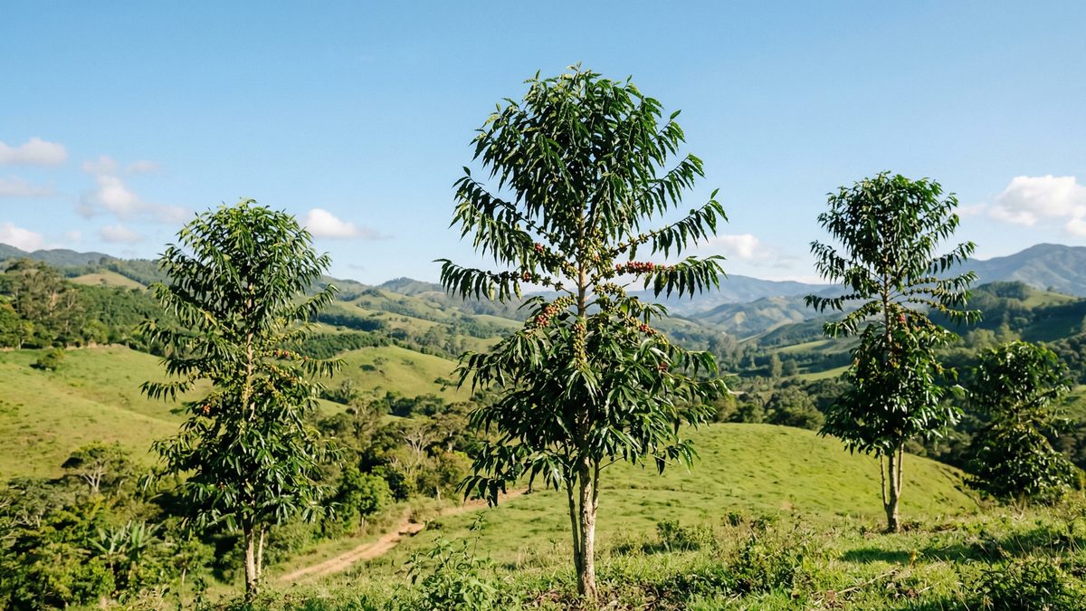 Plantas de café Sidra en una finca colombiana — SURCH